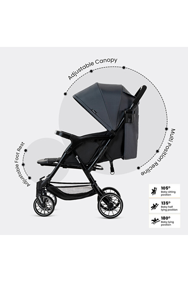 عربة الأطفال فلاي لايت - رمادي - 2