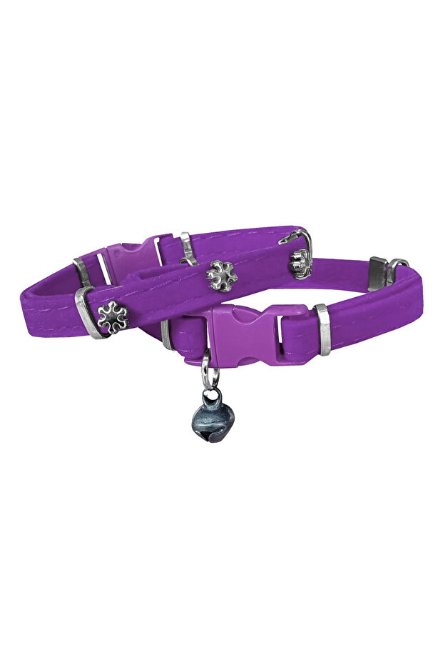 Markapet Velvet Cat Collar Snowflake 20-32 cm Purple - Sf-Kdfkrtnl-Mr