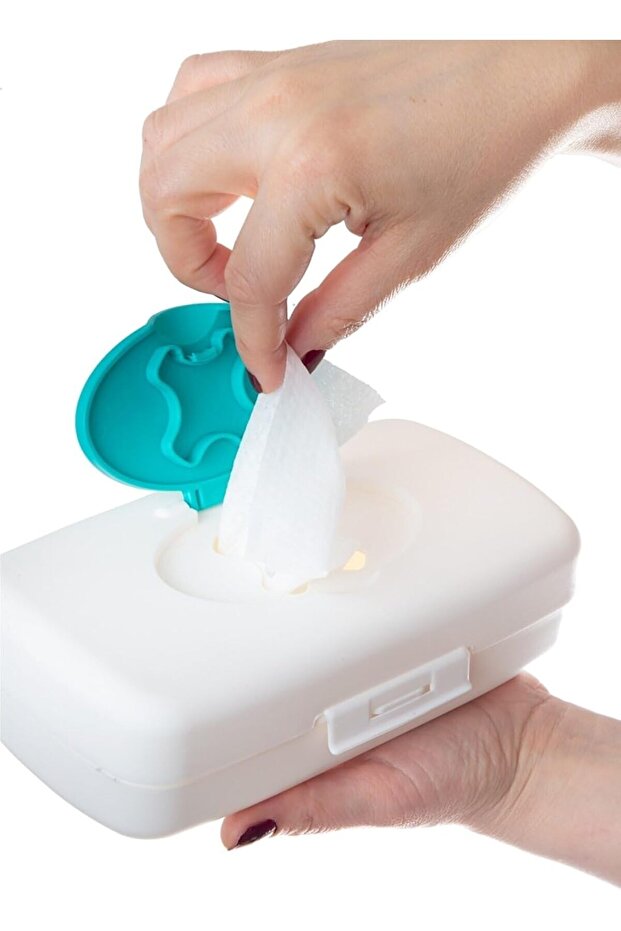 Wet Wipes Box - Refillable One-Hand Dispenser for Baby & Adults, White