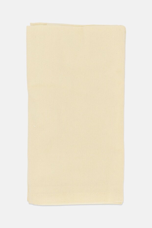 4 Pieces Solid Cotton Table Napkins, Ivory - 3