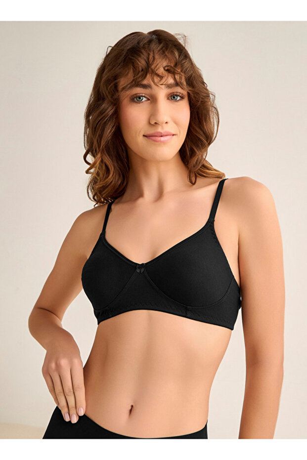 Non-Padded Non-Wired Full Coverage Bra - 1