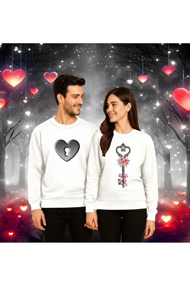 Unisex Valentine's Day Printed Adult Swaetshirt 3 Thread Rasterated