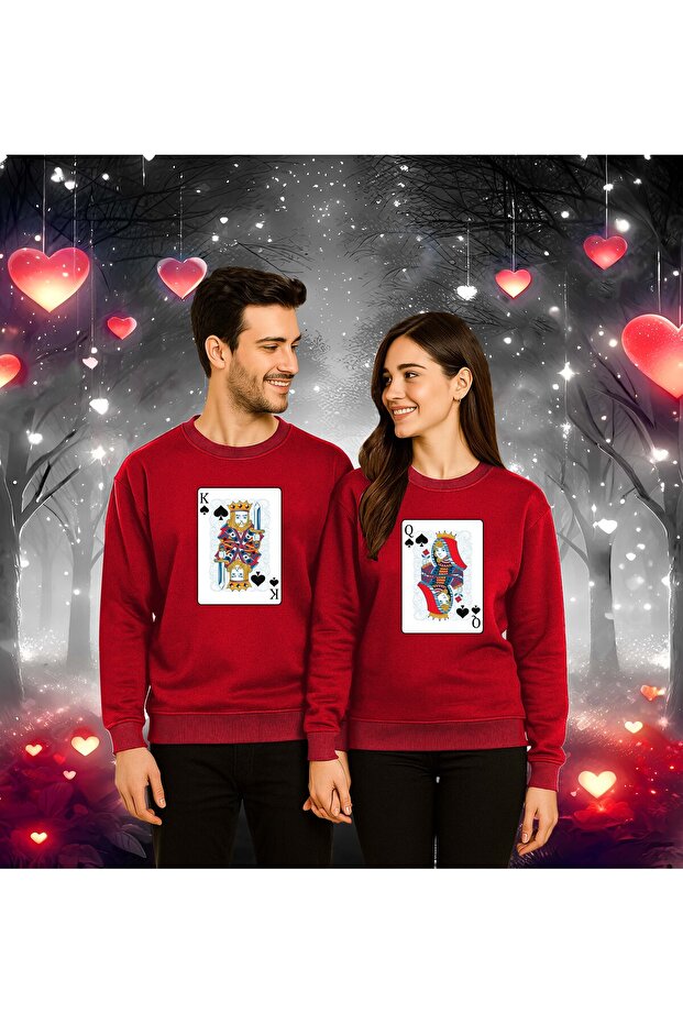 Unisex Valentine's Day Printed Adult Swaetshirt 3 Thread Rasterated