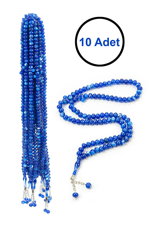 10 Pieces of 99-Bead Prayer Beads 10mm Hajj Umrah Gift - Navy Blue