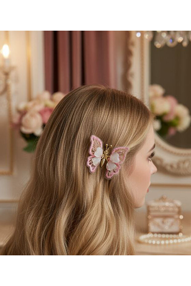Elegant Stone Moving Butterfly Model Girl's Hair Clip