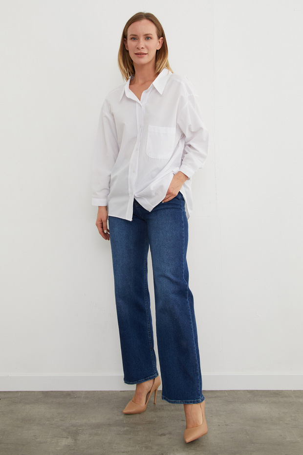 Basic Tek Cepli Oversize Gömlek - 6