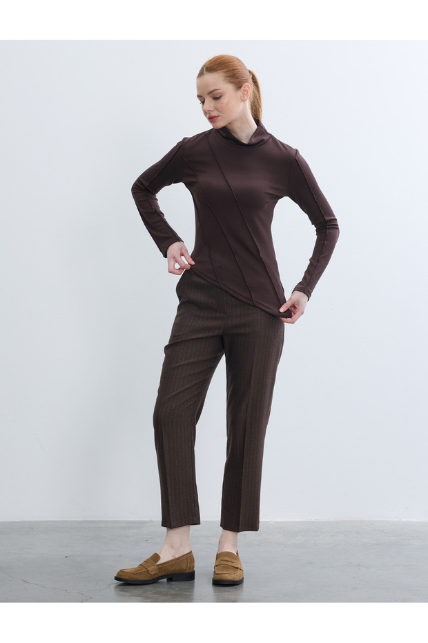 بلوزة فيسكوز كاريسيم بيبي بتفاصيل أوفرلوك محبوكة باللون الأزرق - 3