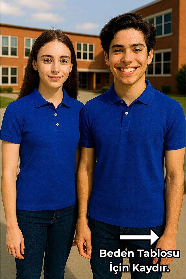 School T-Shirt Uniform High School Boy (1 Piece) Short Sleeve Polo Collar Unisex