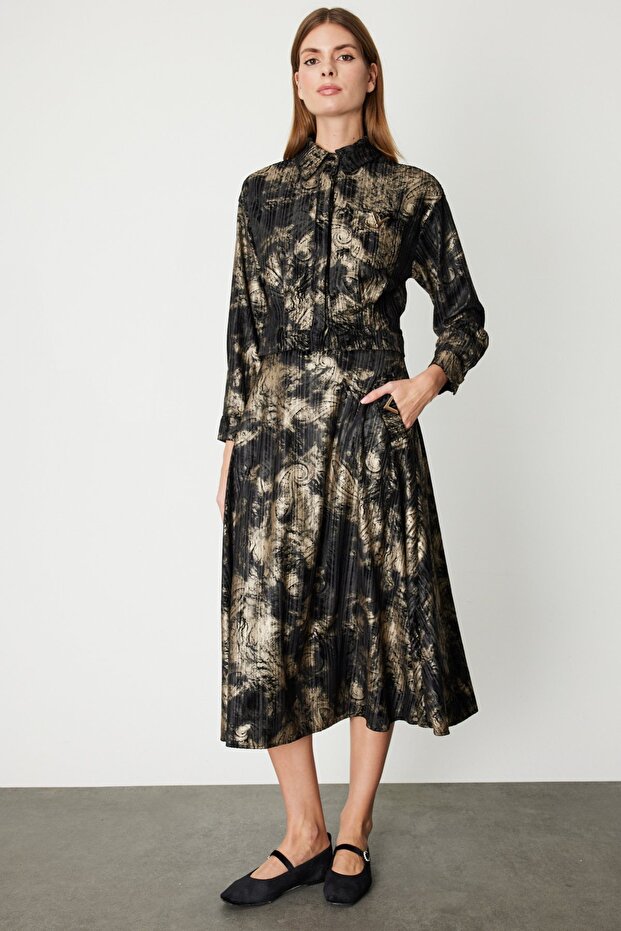 Patterned Midi Skirt 66537-26K