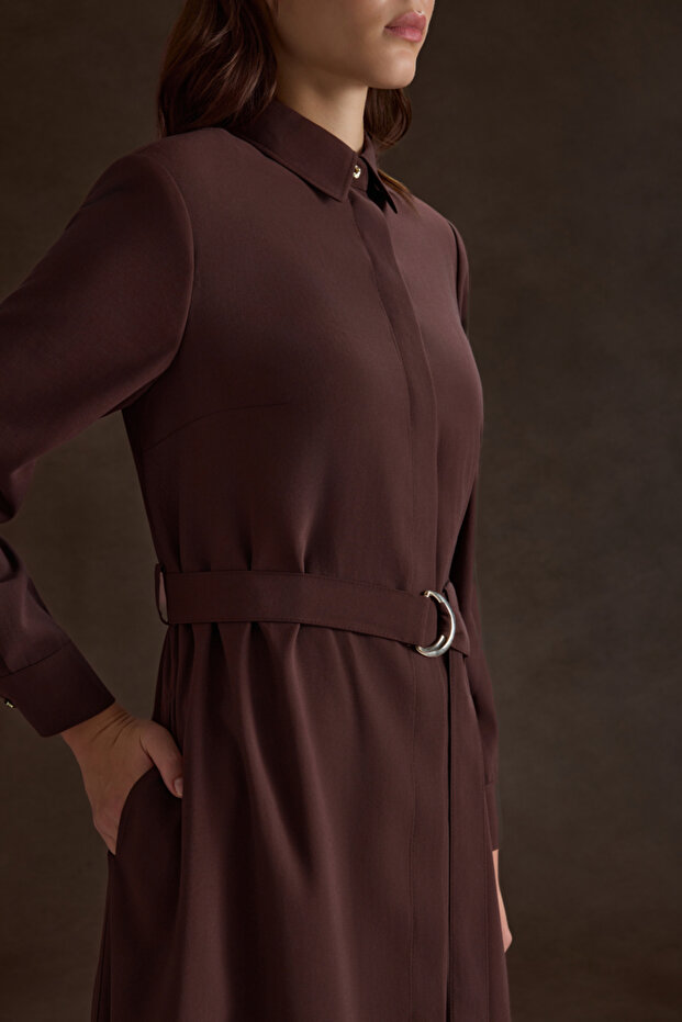 Metal Tokalı Modal Elbise - 3