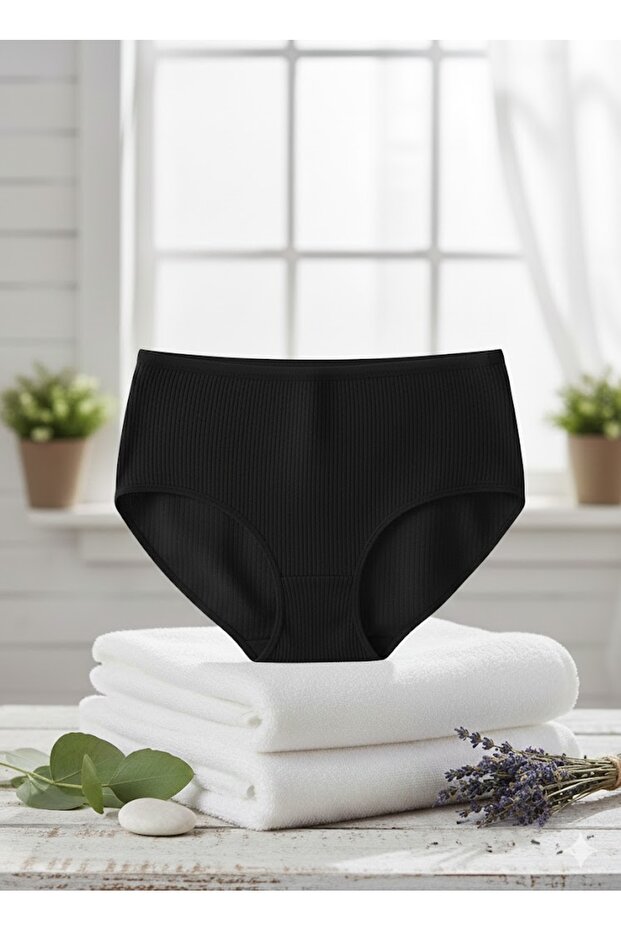 Set of 6 Corded Fabric Ribbed Knit Bato Panties That Combine Comfort and Naturalness