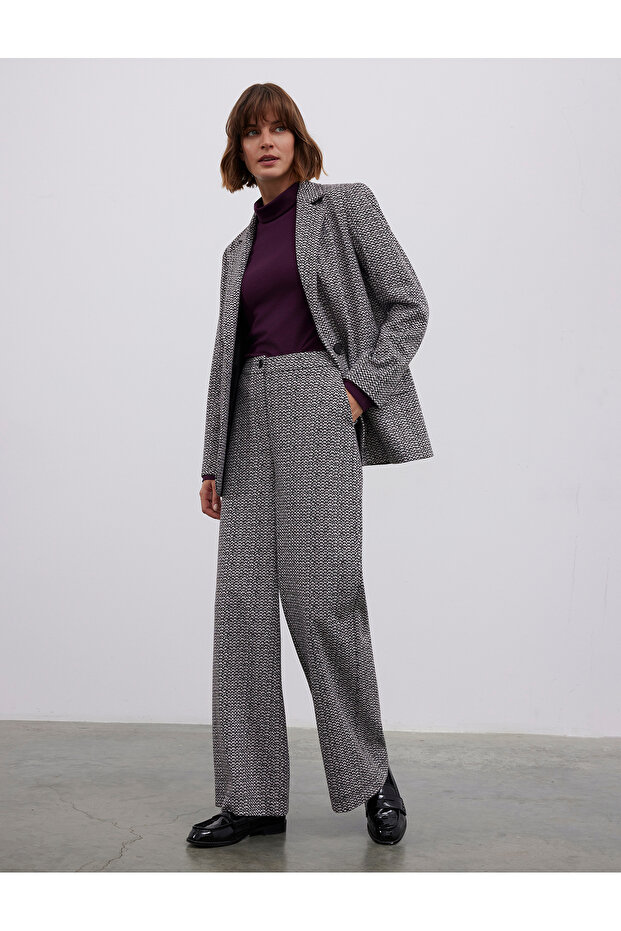 Viscose Mixed Patterned Blazer Jacket - 1