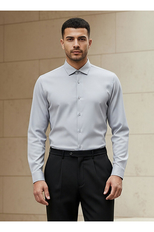 Men Regular Fit Collared Textured Long Sleeves Shirt