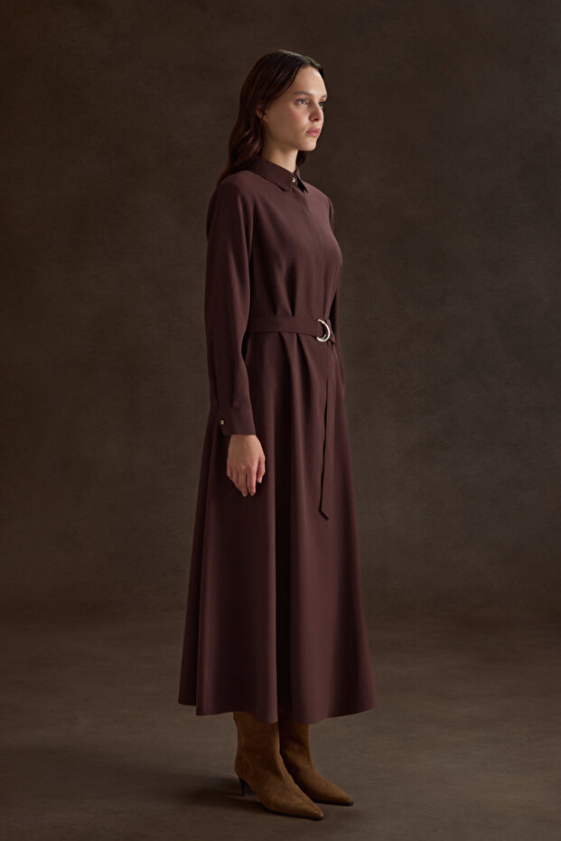 Metal Tokalı Modal Elbise - 2