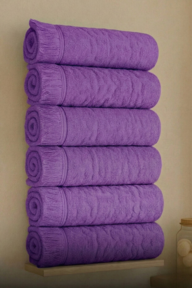 %100 Cotton 6 Pieces 30x50 Fringed Hand Towel | Kitchen Towel | Drying Cloth