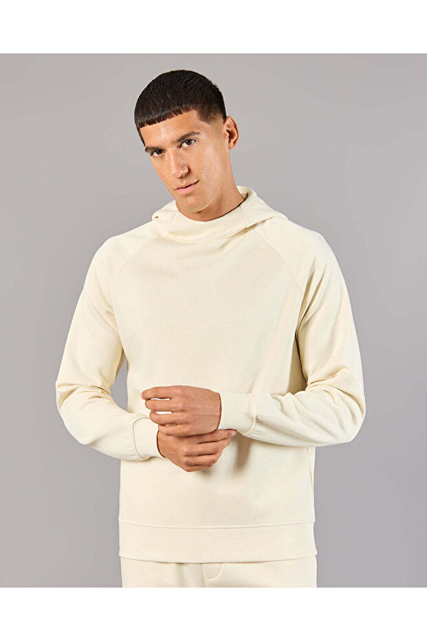 Men Beige Hooded Sweatshirt