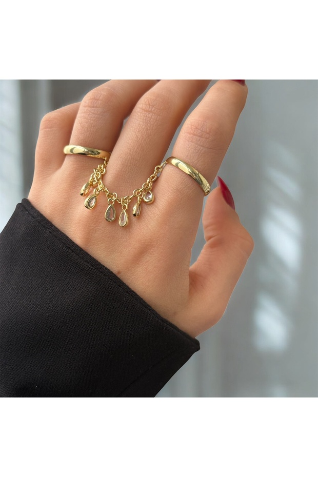 خاتم مزدوج متدلي من تشارمل بتصميم متعدد المظهر قابل للتعديل - 5