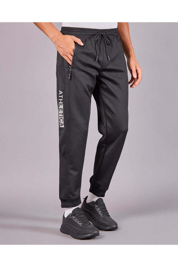 Men Black Printed Active Pants