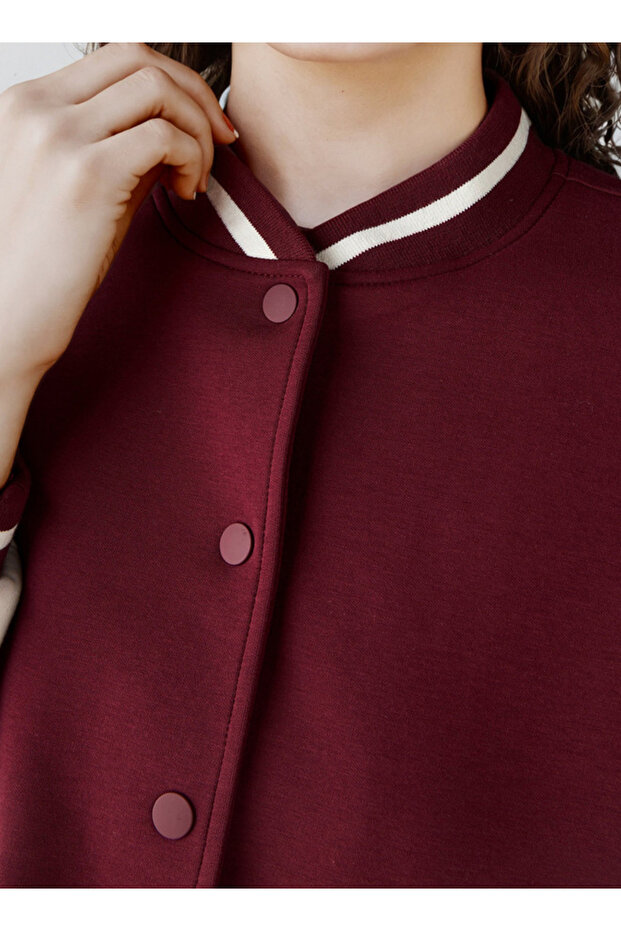 جاكيت بومبر بياقة ماندرين ملونة - 4