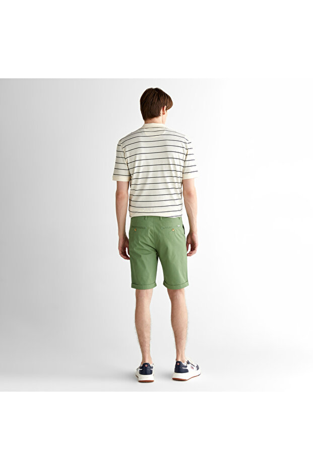 Erkek Yeşil Slim Fit Şort - 2