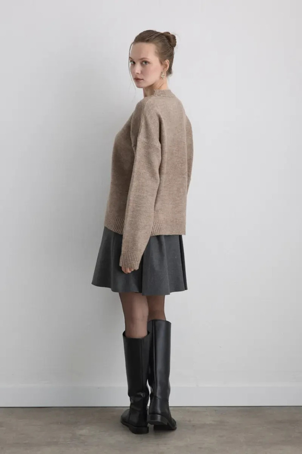 Basic Triko Kazak - Vizon - 7