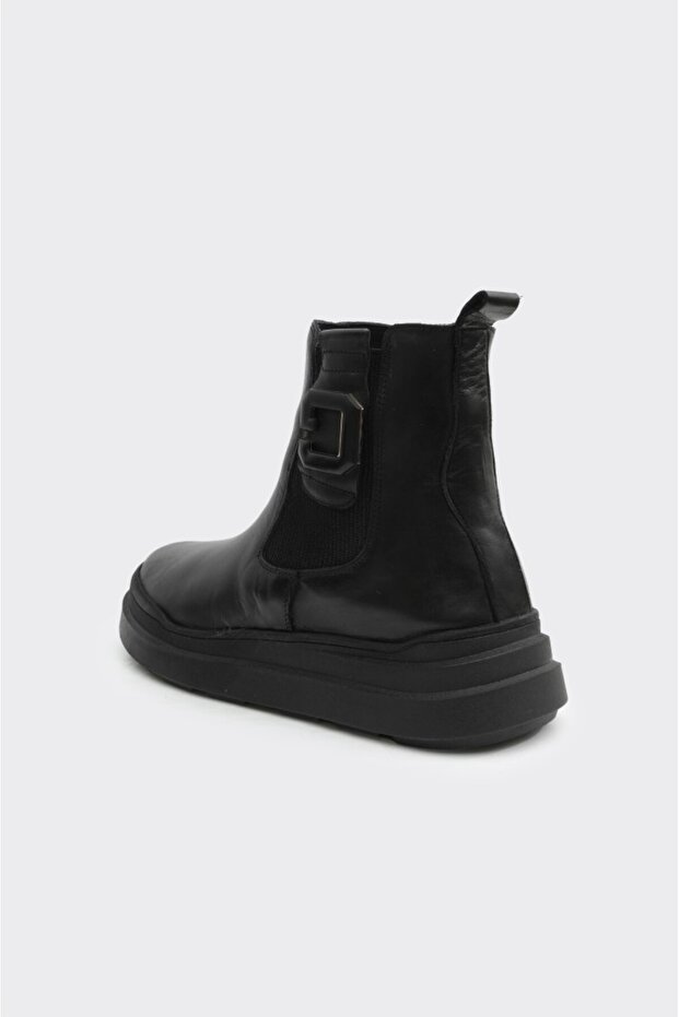 Düz Taban Hakiki Deri Kadın Bot - 3