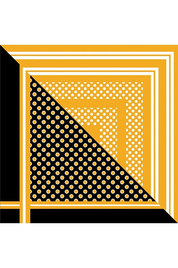 Desenli Fular Sarı - 3