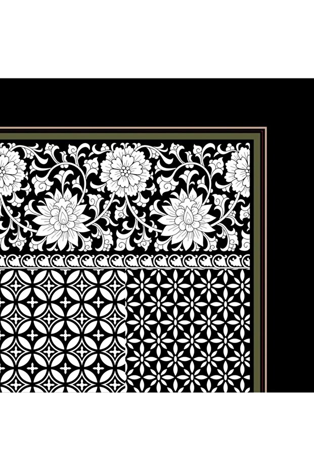 Eșarfă cu model kaki - 2