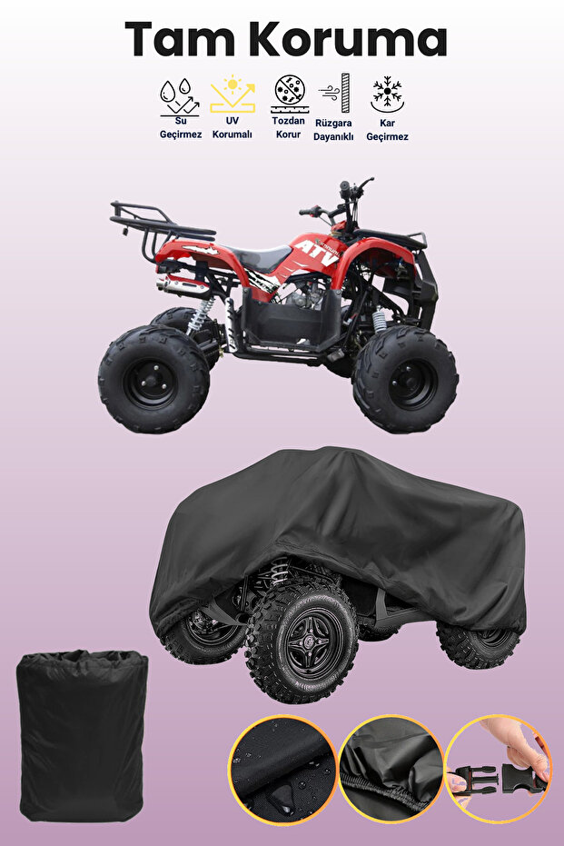 Black Kanuni 125 U Off Road Atv Tarpaulin, Atv Protective Cover
