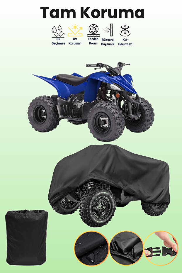 Black Yamaha Yfm 50 Atv Cover, Atv Protective Cover