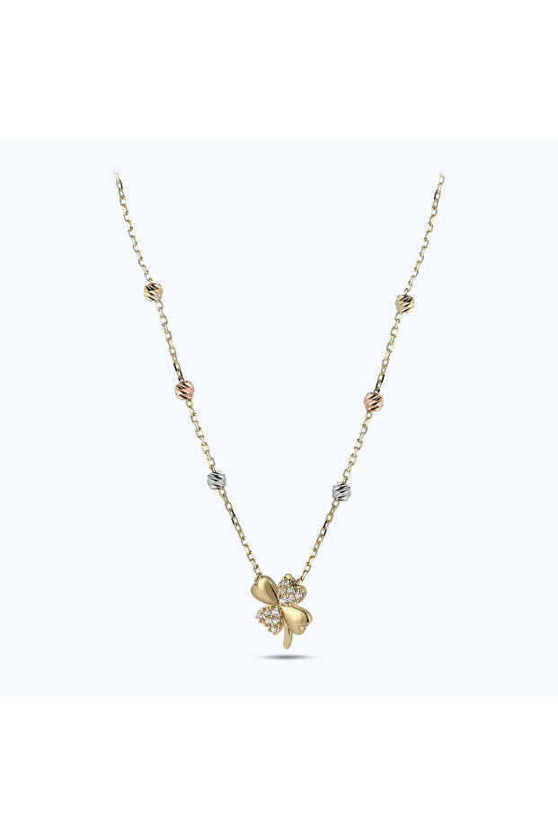 Altın Yonca Kolye - 2