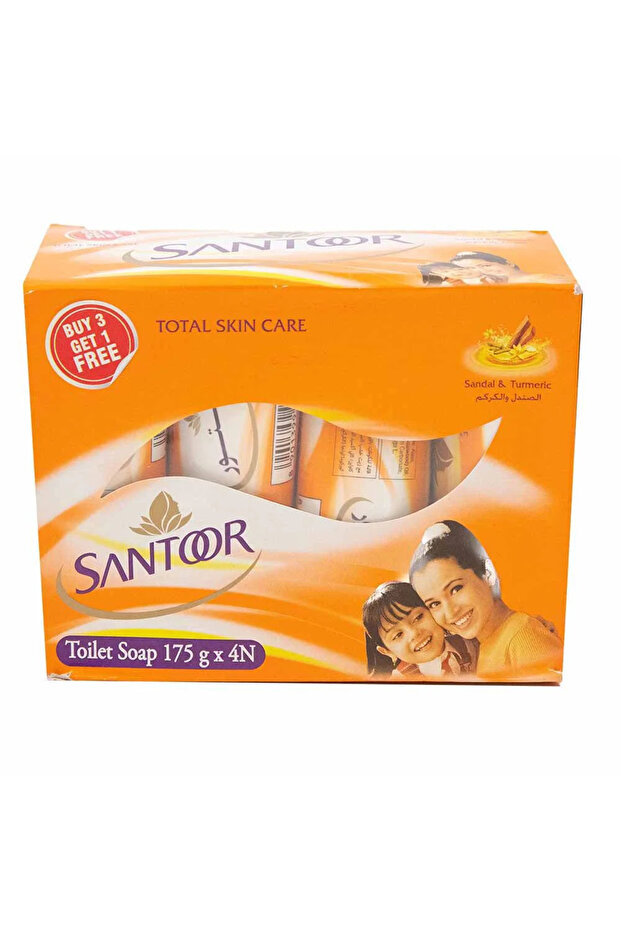 total skin care toilet soap sandal tumeric, 4 X 175 gm