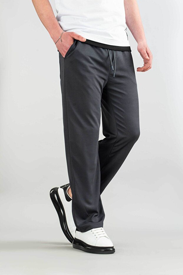 Men's Fabric Canvas Blended Comfortable Fit Bagy Pants Fabric Belted Drawstring Lycra Pants