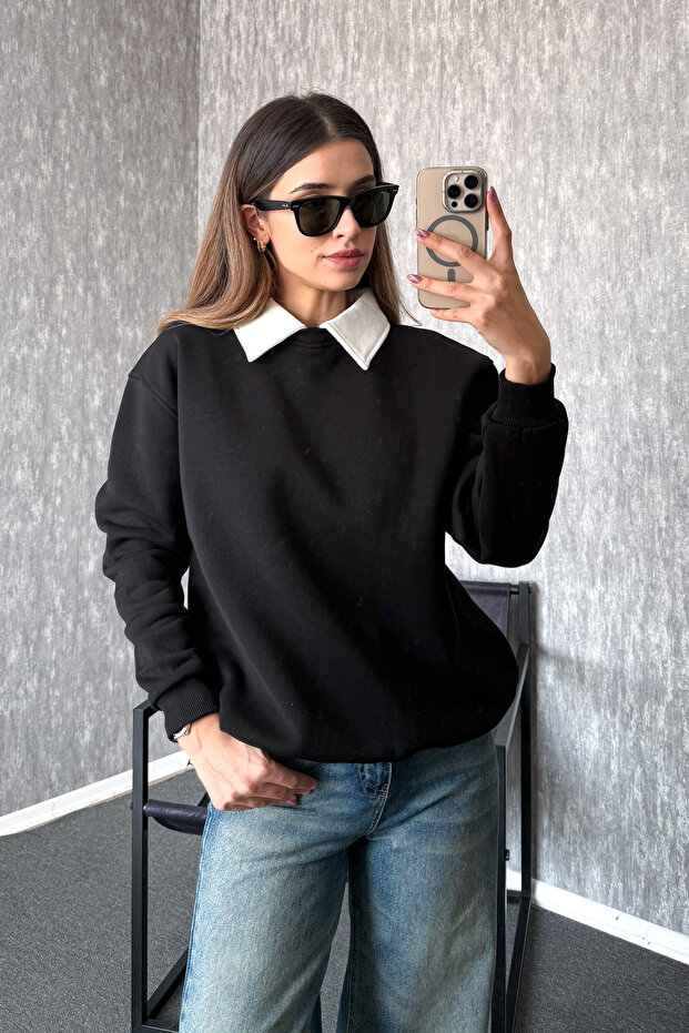 Women's 3 Thread Inner Ribbed Crew Neck Sweat 21614