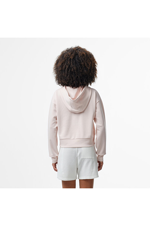 Kadın Relaxed Fit Kapüşonlu Baskılı Açık Pembe Sweatshirt - 2
