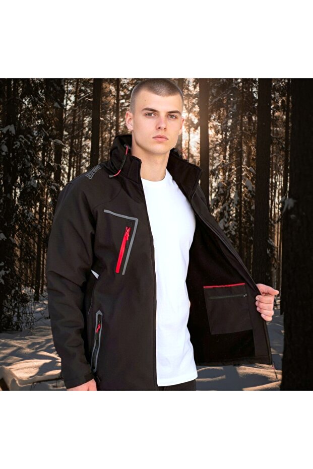 Double Softshell Mont - Siyah - 6