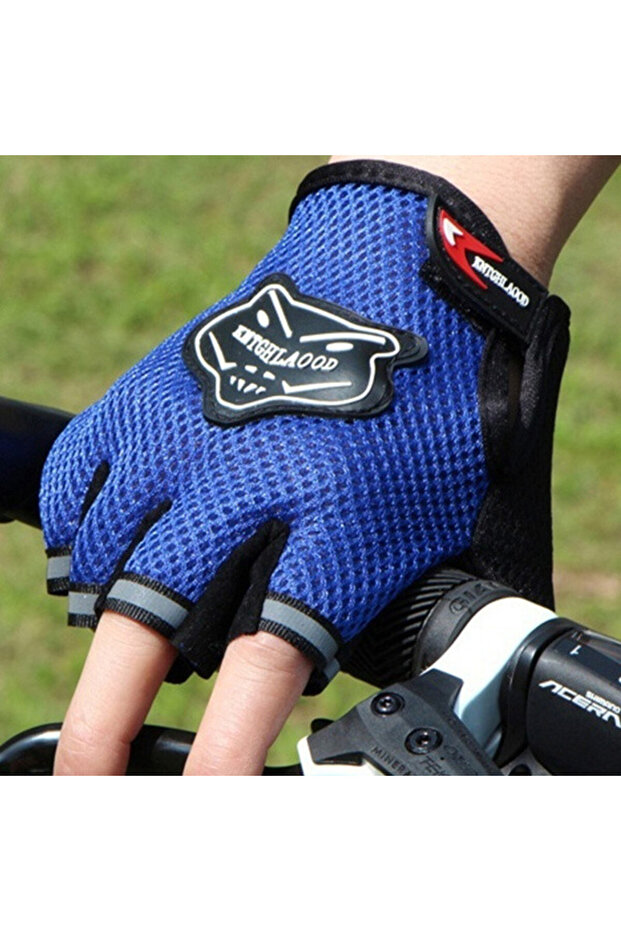 Fingerless gloves (blue) - 2