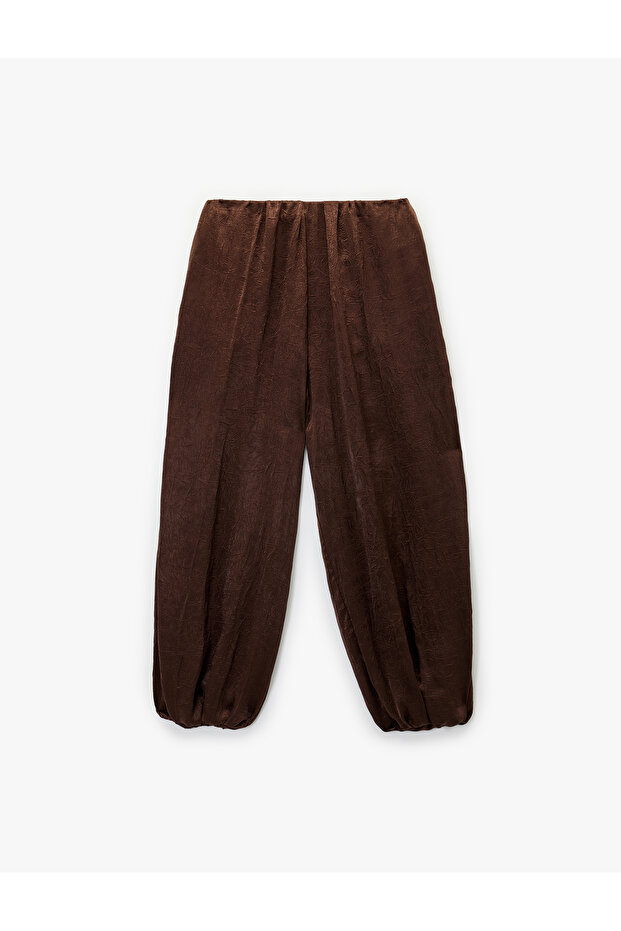Ankle Length Loose Fit Textured Satin Harem Pants