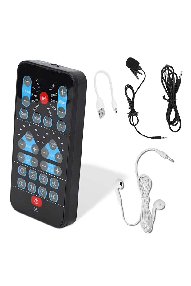 Mini Voice Changer Device, Portable 8 Sound Effects, Multi-Language Handheld Sound Card - 1