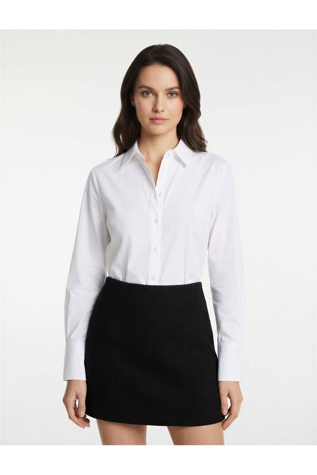 Slim Fit A-Line Mini Tweed Skirt