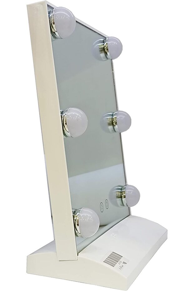 Lighted Hollywood Style Vanity Makeup Mirror with Touch Button, 3 Color Modes (6 Bulbs)