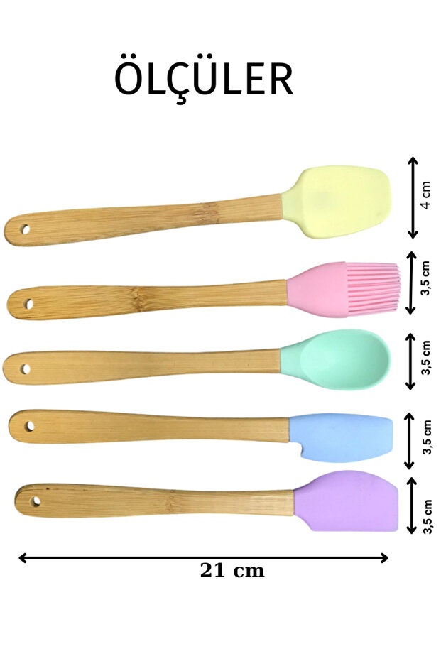 Rainbow 5 Parça Silikon Mini Mutfak Gereçleri Seti - 6