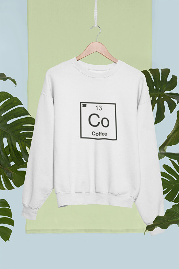 سويت شيرت قطني بأكمام طويلة مطبوع عليه قهوة مبطن بالصوف NISEX SWEATSHIRT