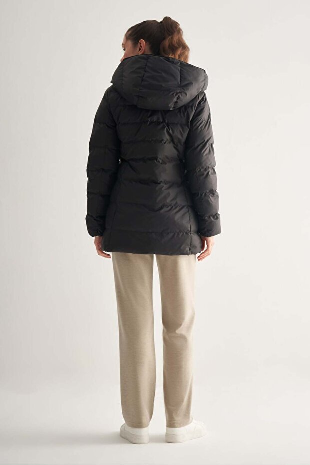 Kapüşonlu Uzun Mont - 4