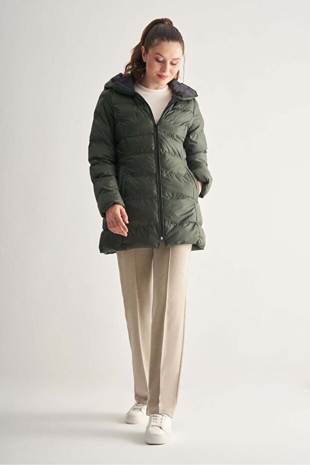 Kapüşonlu Uzun Mont - 2