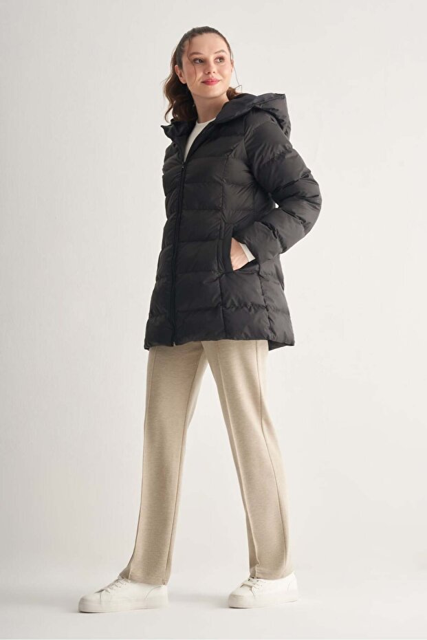 Kapüşonlu Uzun Mont - 2