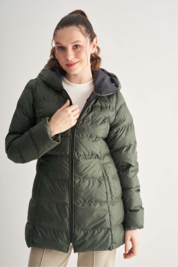 Kapüşonlu Uzun Mont - 4