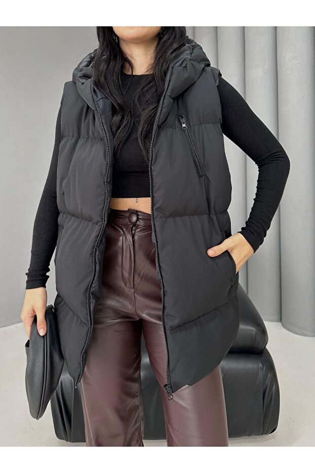 women's hooded coat vest