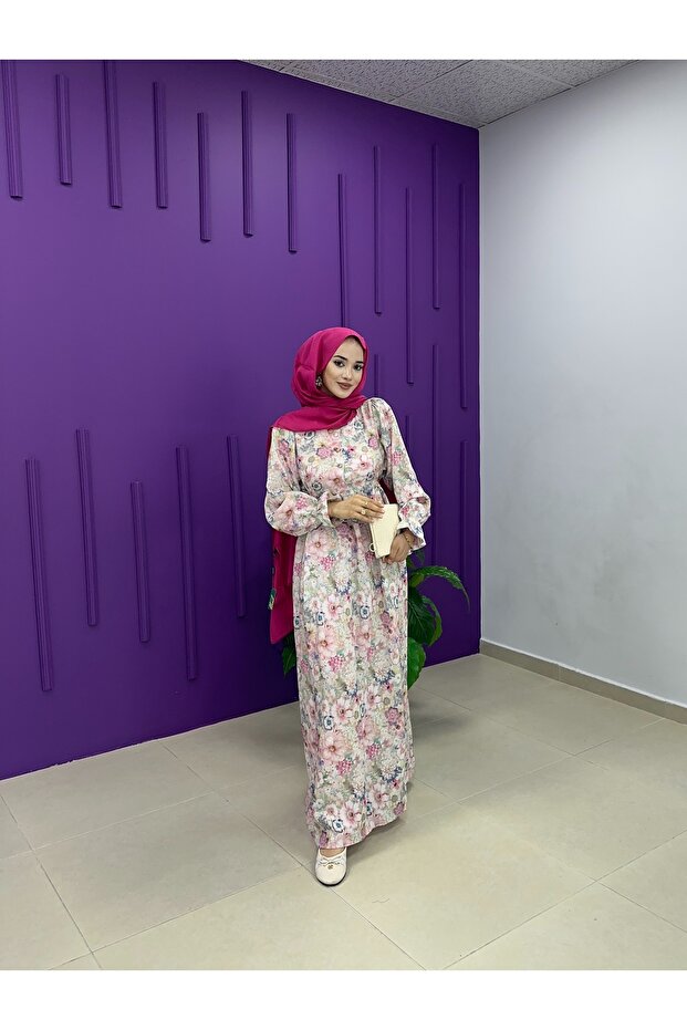 MODAL ELBİSE PEMBE - 4