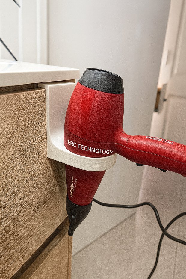 Hair Dryer Hanger Can Be Attached to the Edge of the Cabinet